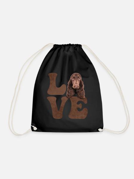 Cocker Spaniel Hund LIEBE - Turnbeutel - Schwarz
