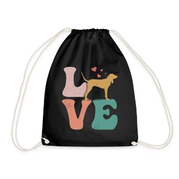 Raccoon Dog LOVE - Drawstring Bag - black - Front