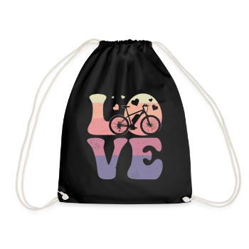 E-Bike Electronic Bike LOVE - Drawstring Bag - black - Front