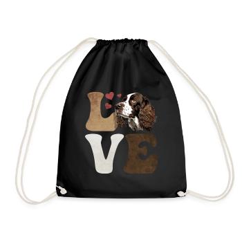 Français Springer Spaniel Dog LOVE - Sac de sport léger - noir - Devant