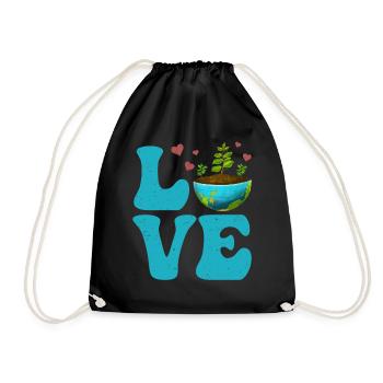 Environnementaliste Jour de la Terre Recyclage AMOUR - Sac de sport léger - noir - Devant