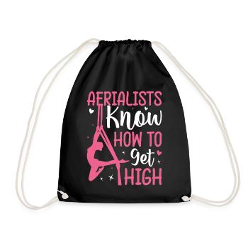 Silk acrobatics in the air - Drawstring Bag - black - Front