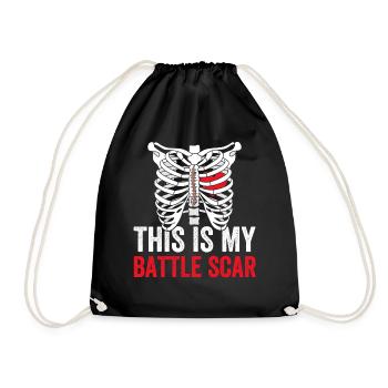 Open-heart surgery survivor - Drawstring Bag - black - Front