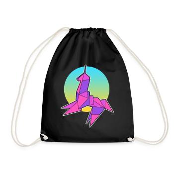 Unicorn Origami Origamist - Turnbeutel - Schwarz - Vorne