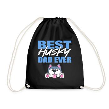 Best Husky Dad Ever Hundetrainer - Turnbeutel - Schwarz - Vorne