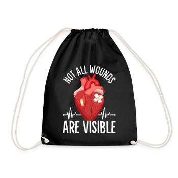 Open-heart surgery survivor - Drawstring Bag - black - Front