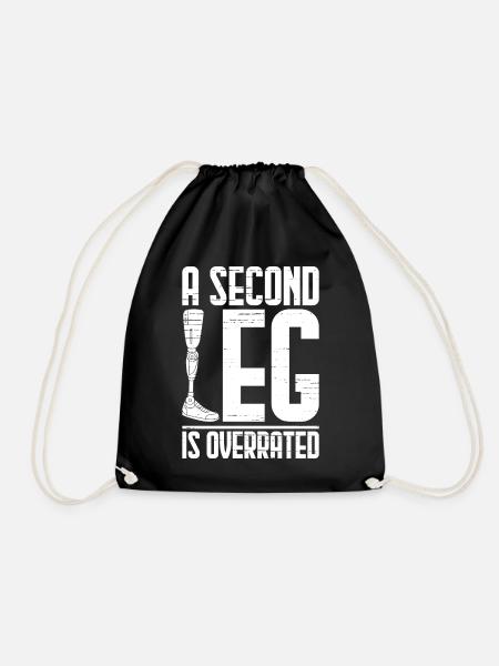 Amputated Amputated Leg Prosthesis - Drawstring Bag - black