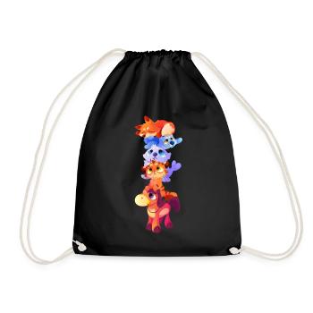 Furry Fandom Fursona Fursuit Fox Horse Cat - Drawstring Bag - black - Front