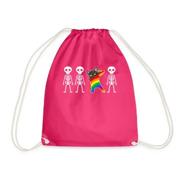 Pelziges Fandom Fursona Pelzanzug LGBTQ Regenbogen - Turnbeutel - Fuchsia - Vorne
