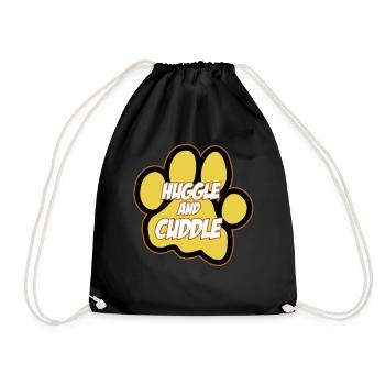 Furry Fandom Fursona Fursuit Paw - Drawstring Bag - black - Front