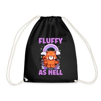Furry Fandom Fursona Fursuit Fox - Drawstring Bag - black - Front
