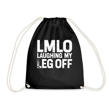 Funny prosthetic leg for amputees - Drawstring Bag - black - Front