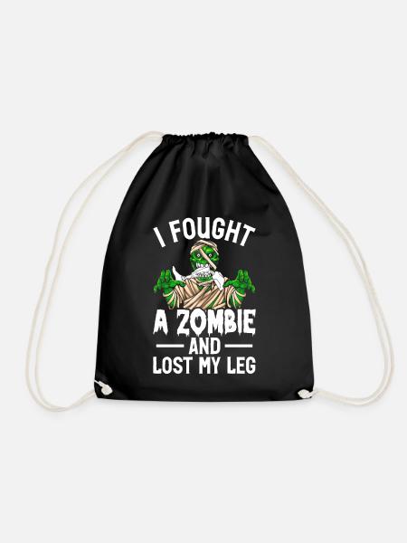 Leg prosthesis amputees - Drawstring Bag - black