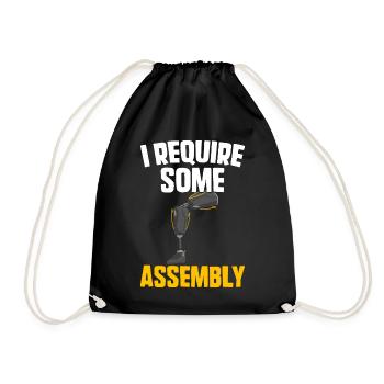 Funny prosthetic leg for amputees - Drawstring Bag - black - Front