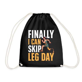 Funny prosthetic leg for amputees - Drawstring Bag - black - Front
