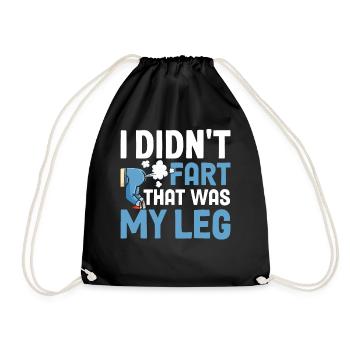 Funny prosthetic leg for amputees - Drawstring Bag - black - Front