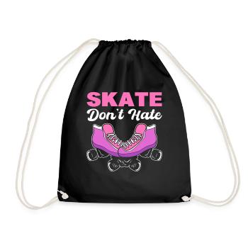 Skate Don't Hate Inlineskater - Turnbeutel - Schwarz - Vorne