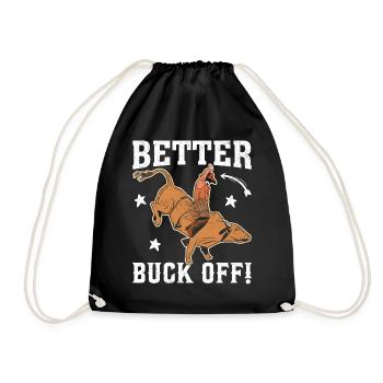 Funny bull rider bull riding cowboy - Drawstring Bag - black - Front