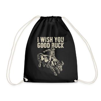 Bull Rider Bull Riding Cowboy - Drawstring Bag - black - Front