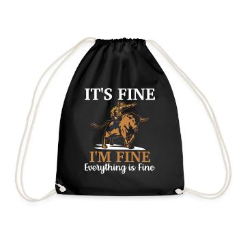 Bull Rider Bull Riding Cowboy - Drawstring Bag - black - Front