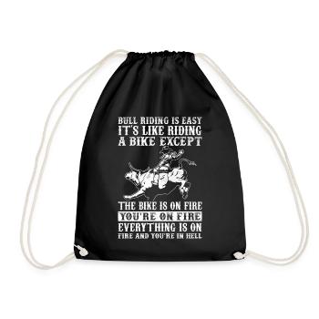 Bull Rider Cowboy - Drawstring Bag - black - Front