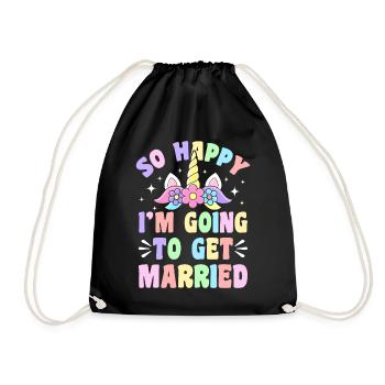 Wedding Bridal Shower - Drawstring Bag - black - Front