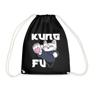 Kung Fu Cat Katzenmama - Turnbeutel - Schwarz - Vorne