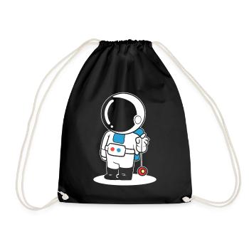 Astronaut spielt Yoyo Astronaut - Turnbeutel - Schwarz - Vorne