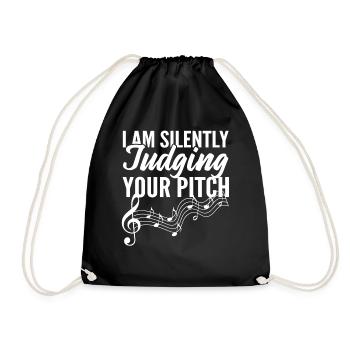 I'm Silently Judging Your Pitch Musiklehrer - Turnbeutel - Schwarz - Vorne