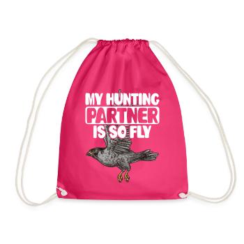 Hunter Hawking Falconer - Drawstring Bag - fuchsia - Front