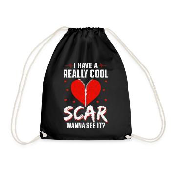 Open-heart surgery survivor - Drawstring Bag - black - Front