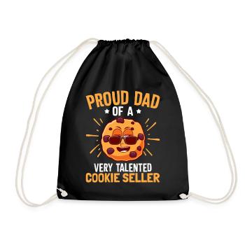 Proud Cookie Scout Dad Cookie Merchant - Drawstring Bag - black - Front