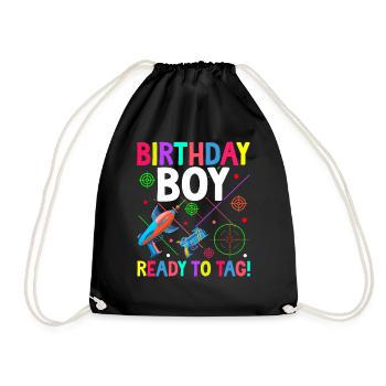 Laser Tag Birthday Player - Drawstring Bag - black - Front