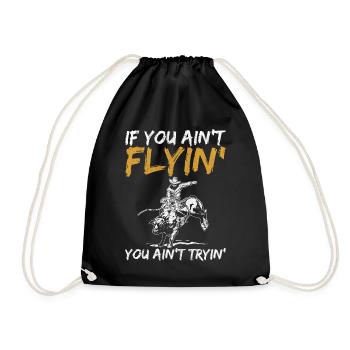 Bull Rider Bull Riding Cowboy - Drawstring Bag - black - Front