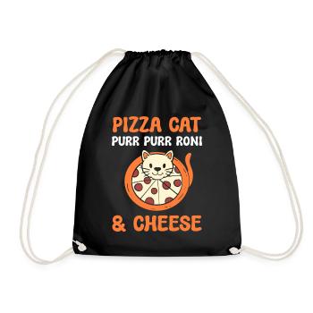 Lustiger Pizza -Liebhaber Pizza -Enthusiast - Turnbeutel - Schwarz - Vorne