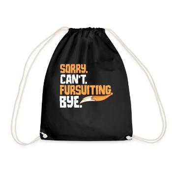 Furry Fandom Fursona Fox - Drawstring Bag - black - Front