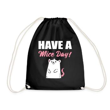 Have A Mice Day! Maus Biologe - Turnbeutel - Schwarz - Vorne