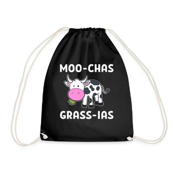Moo-chas Grass-ias Milchbauer - Turnbeutel - Schwarz - Vorne