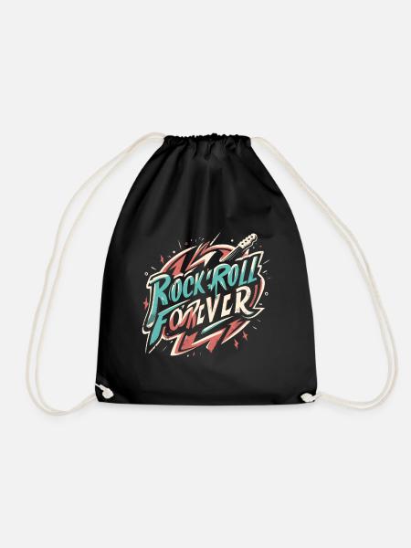 Rock n Roll forever Vintage Logo - Turnbeutel - Schwarz