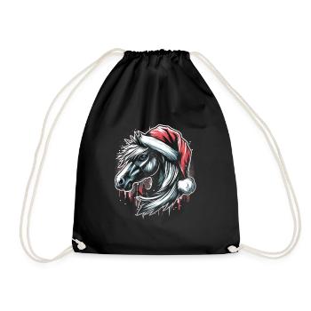 Cheval de Noël tête de cheval Graffiti Style - Sac de sport léger - noir - Devant