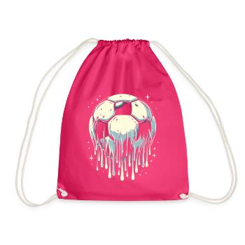 Melting Football - Drawstring Bag - fuchsia - Front