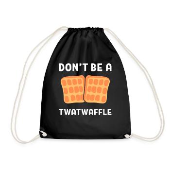 Don't Be A Twatwaffle Waffeleisen - Turnbeutel - Schwarz - Vorne