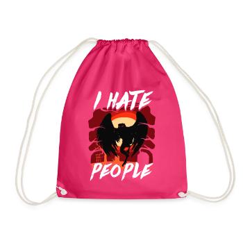 Mothman Crypttide Cryptozoology - Drawstring Bag - fuchsia - Front