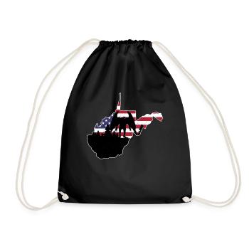 Mothman USA Flag Map Cryptid Cryptozoology - Drawstring Bag - black - Front