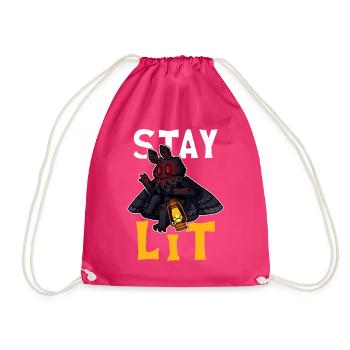 Mothman Crypttide Cryptozoology - Drawstring Bag - fuchsia - Front