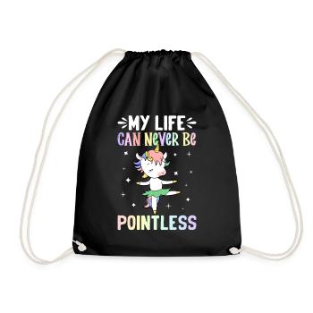 Funny Ballet Dance Ballerina - Drawstring Bag - black - Front