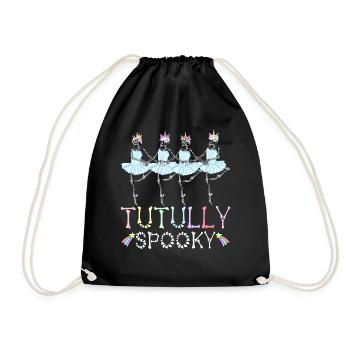 Halloween Skelett Ballett Tanz Ballerina - Turnbeutel - Schwarz - Vorne
