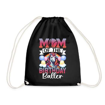 Baseball Player Mom Birthday Girl - Drawstring Bag - black - Front