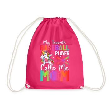 Baseball Mom - Drawstring Bag - fuchsia - Front