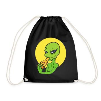 Alien Pizza Pizzabäcker - Turnbeutel - Schwarz - Vorne